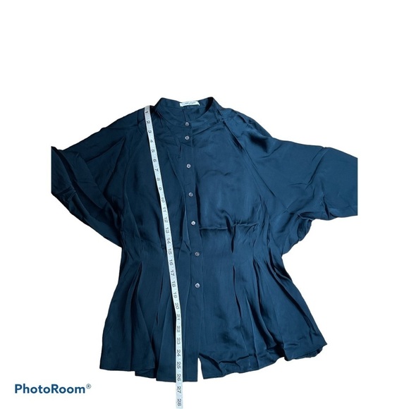 MM. LAFLEUR The Sontag Top - Teal  Green Stretch Silk top size small - Picture 10 of 11